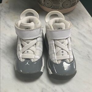 Jordan Kids White and Gray Toddler Basketball Sneakers